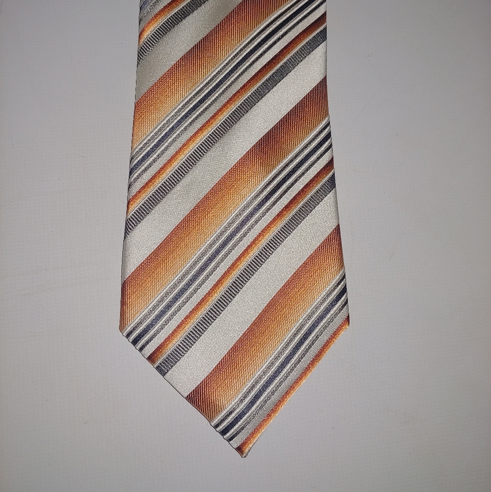 Geoffrey Beene tie orange and black stripe